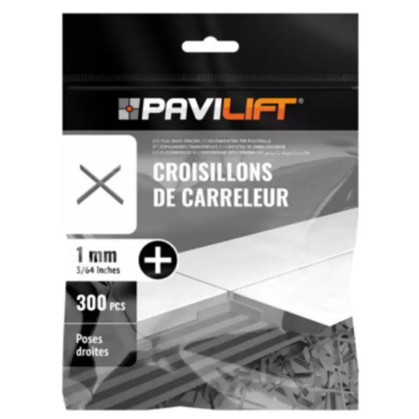 CC1+S300 SACHET 300 CROISILLONS DE CARRELEUR 1MM/ +