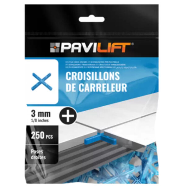 SACHET 250 CROISILLONS BLEU  3MM EN +