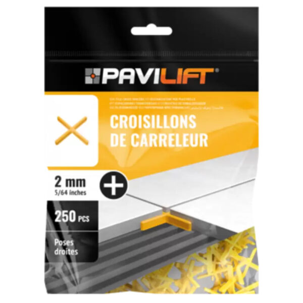 SCR220SJ SACHET 250 CROISILLONS A VIS JAUNE 2MM DROIT EN I